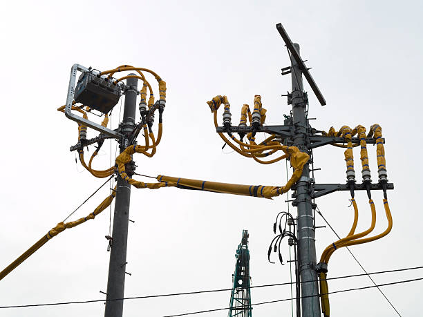 Full-service crew installing utility poles across South Florida.