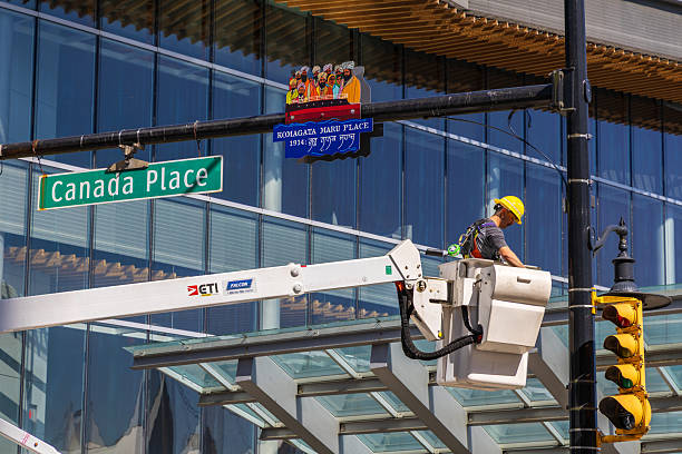 South Florida Pole Setters expertly installing new street lighting poles.